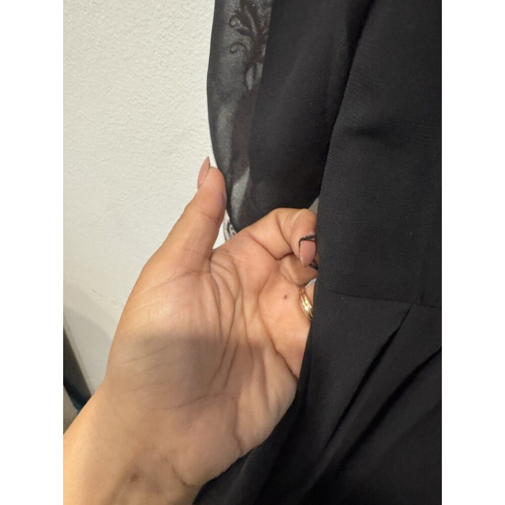 Ted Baker Feay Black Heavy Embroidered Lace Trim Fit & Flare Cocktail Dress Sz 1 - Picture 9 of 11